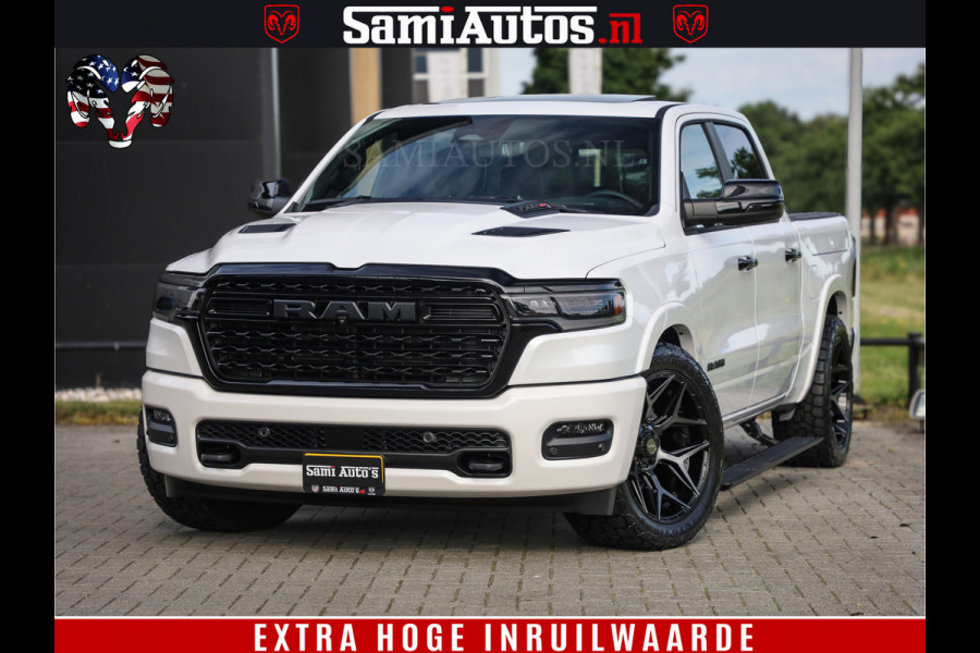 Dodge Ram 1500 1500 Limited Night High Output 540HP 706Nm | Massage + Full Option | De Meest Luxe en Volle Pick-Up in zijn Klasse | Comfortabele Dubbele Cabine met Royale 5 Zitplaatsen | BPM vrij | Nu Leverbaar uit Voorraad | Voorraad Nr 2351 - 7478