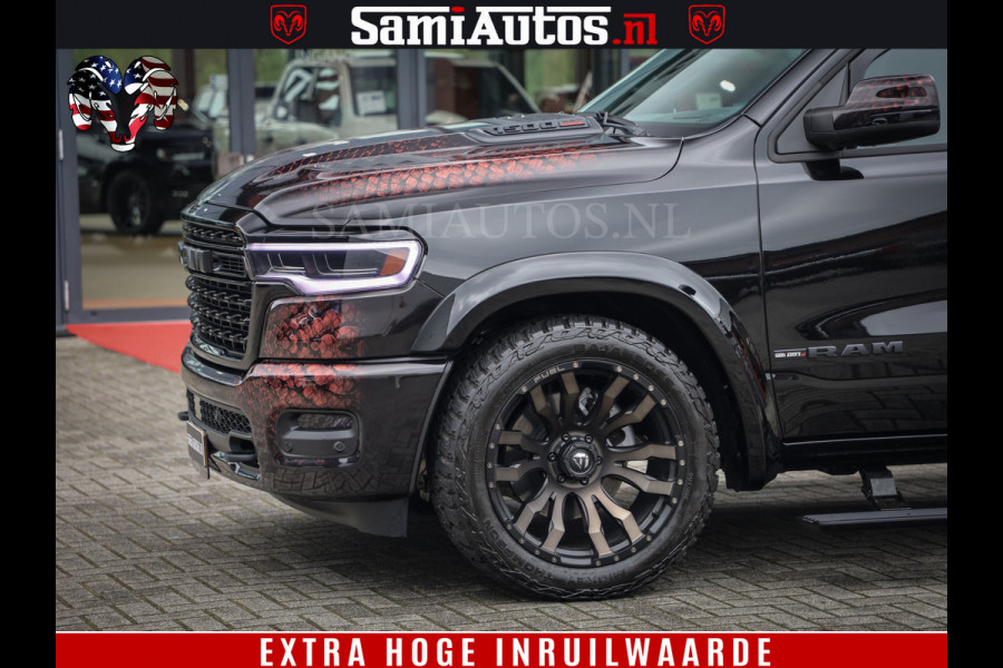Dodge Ram COBRA EDITION | 1500 Limited Night High Output 540HP 706Nm | Massage + Full Option | De Meest Luxe en Volle Pick-Up in zijn Klas Comfortabele Dubbele Cabine met Royale 5 Zitplaatsen | BPM vrij | Nu Leverbaar uit Voorraad | Voorraad Nr 2292 - 5178 | Cobra package is meerprijs |