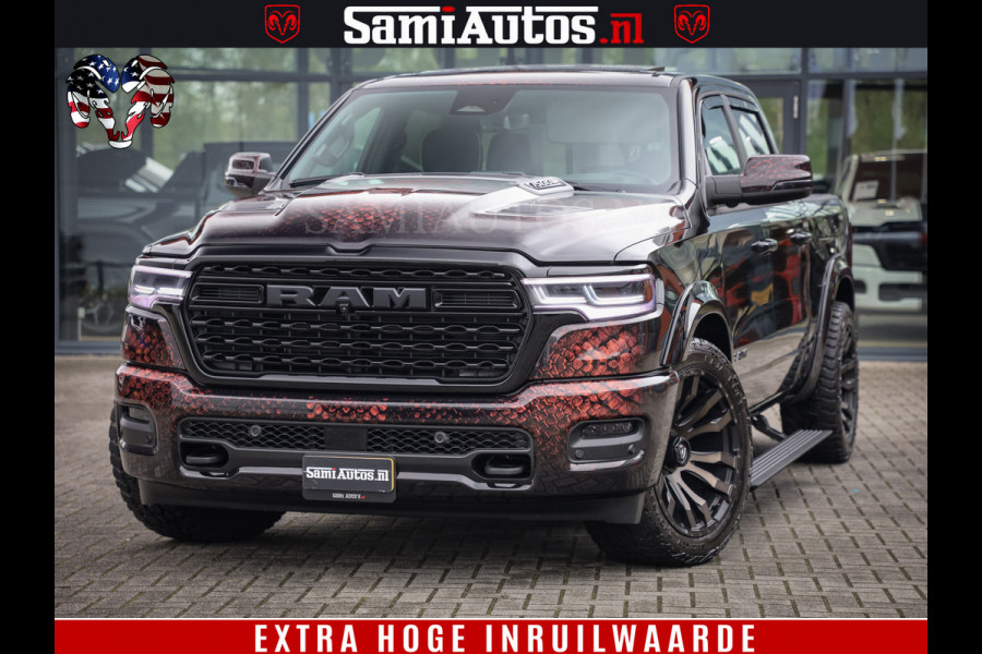 Dodge Ram COBRA EDITION | 1500 Limited Night High Output 540HP 706Nm | Massage + Full Option | De Meest Luxe en Volle Pick-Up in zijn Klas Comfortabele Dubbele Cabine met Royale 5 Zitplaatsen | BPM vrij | Nu Leverbaar uit Voorraad | Voorraad Nr 2292 - 5178 | Cobra package is meerprijs |
