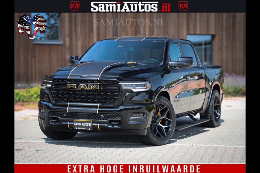 Dodge Ram 1500 Limited Night H.O 540HP 706Nm | Massage + Full Option | De Meest Luxe en Volle Pick-Up in zijn Klasse | Comfortabele Dubbele Cabine met Royale 5 Zitplaatsen | BPM vrij | Nu Leverbaar uit Voorraad | Voorraad Nr 2323 - 5168