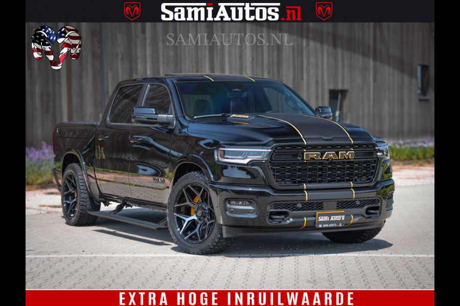 Dodge Ram 1500 Limited Night H.O 540HP 706Nm | Massage + Full Option | De Meest Luxe en Volle Pick-Up in zijn Klasse | Comfortabele Dubbele Cabine met Royale 5 Zitplaatsen | BPM vrij | Nu Leverbaar uit Voorraad | Voorraad Nr 2323 - 5168