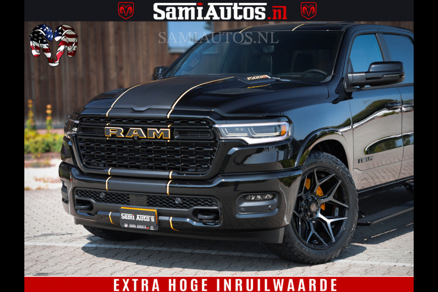 Dodge Ram 1500 Limited Night H.O 540HP 706Nm | Massage + Full Option | De Meest Luxe en Volle Pick-Up in zijn Klasse | Comfortabele Dubbele Cabine met Royale 5 Zitplaatsen | BPM vrij | Nu Leverbaar uit Voorraad | Voorraad Nr 2323 - 5168