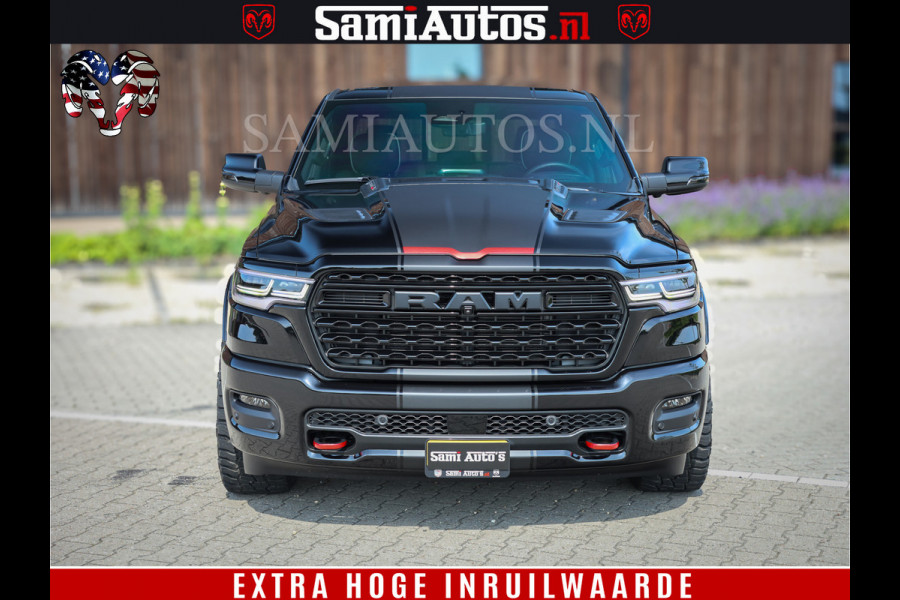 Dodge Ram 1500 Limited Night H.O 540HP 706Nm | Massage + Full Option | De Meest Luxe en Volle Pick-Up in zijn Klasse | Comfortabele Dubbele Cabine met Royale 5 Zitplaatsen | BPM vrij | Nu Leverbaar uit Voorraad | Voorraad Nr 2329 - 5135