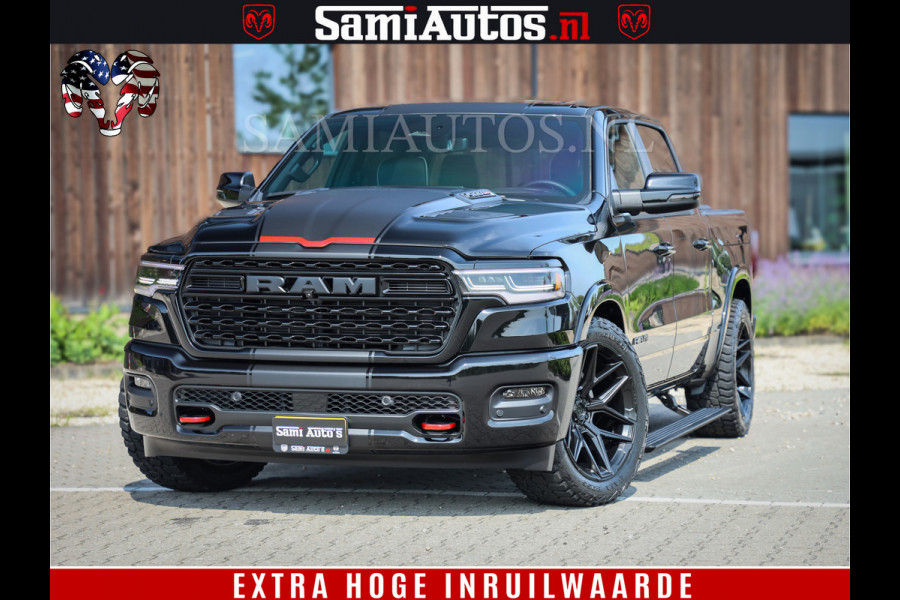 Dodge Ram 1500 Limited Night H.O 540HP 706Nm | Massage + Full Option | De Meest Luxe en Volle Pick-Up in zijn Klasse | Comfortabele Dubbele Cabine met Royale 5 Zitplaatsen | BPM vrij | Nu Leverbaar uit Voorraad | Voorraad Nr 2329 - 5135
