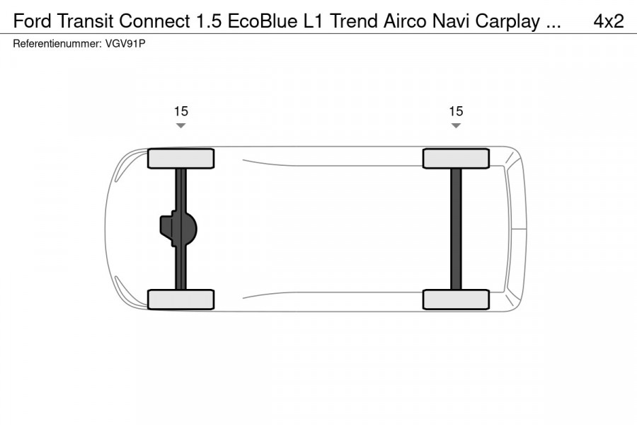 Ford Transit Connect 1.5 EcoBlue L1 Trend Airco Navi Carplay PDC A+Camera Trekhaak Imperial Cruise Control Ford Transit Connect 1.5 EcoBlue L1 Trend Airco Navi Carplay PDC A+Camera Trekhaak Imperial Cruise Control
