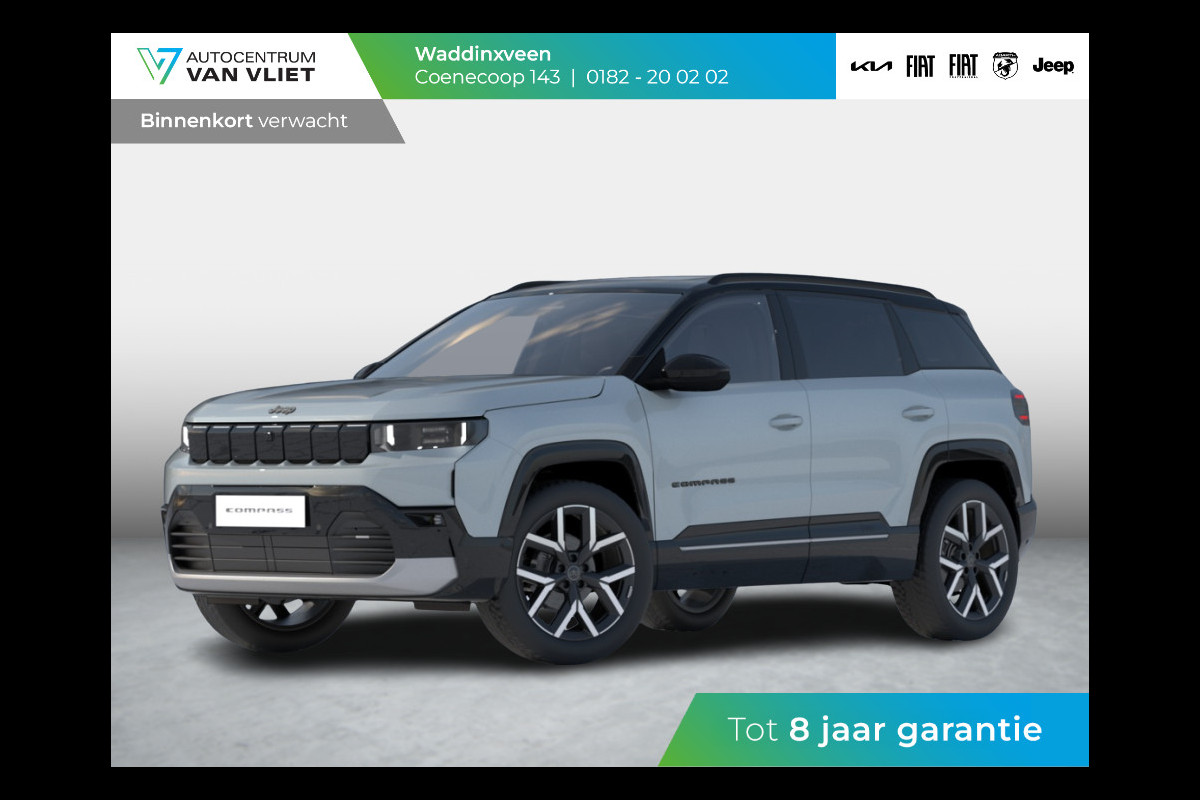 Jeep Compass First Edition 74 kWh | Adapt. Cruise | Camera | Carplay | 20" | Elektr. A-Klep | Navi | Winter Pack | Schuif/Kanteldak | Premium Pack | Conv. Pack | Warmtepomp