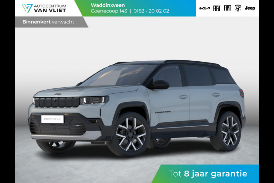 Jeep Compass First Edition 74 kWh | Adapt. Cruise | Camera | Carplay | 20" | Elektr. A-Klep | Navi | Winter Pack | Schuif/Kanteldak | Premium Pack | Conv. Pack | Warmtepomp