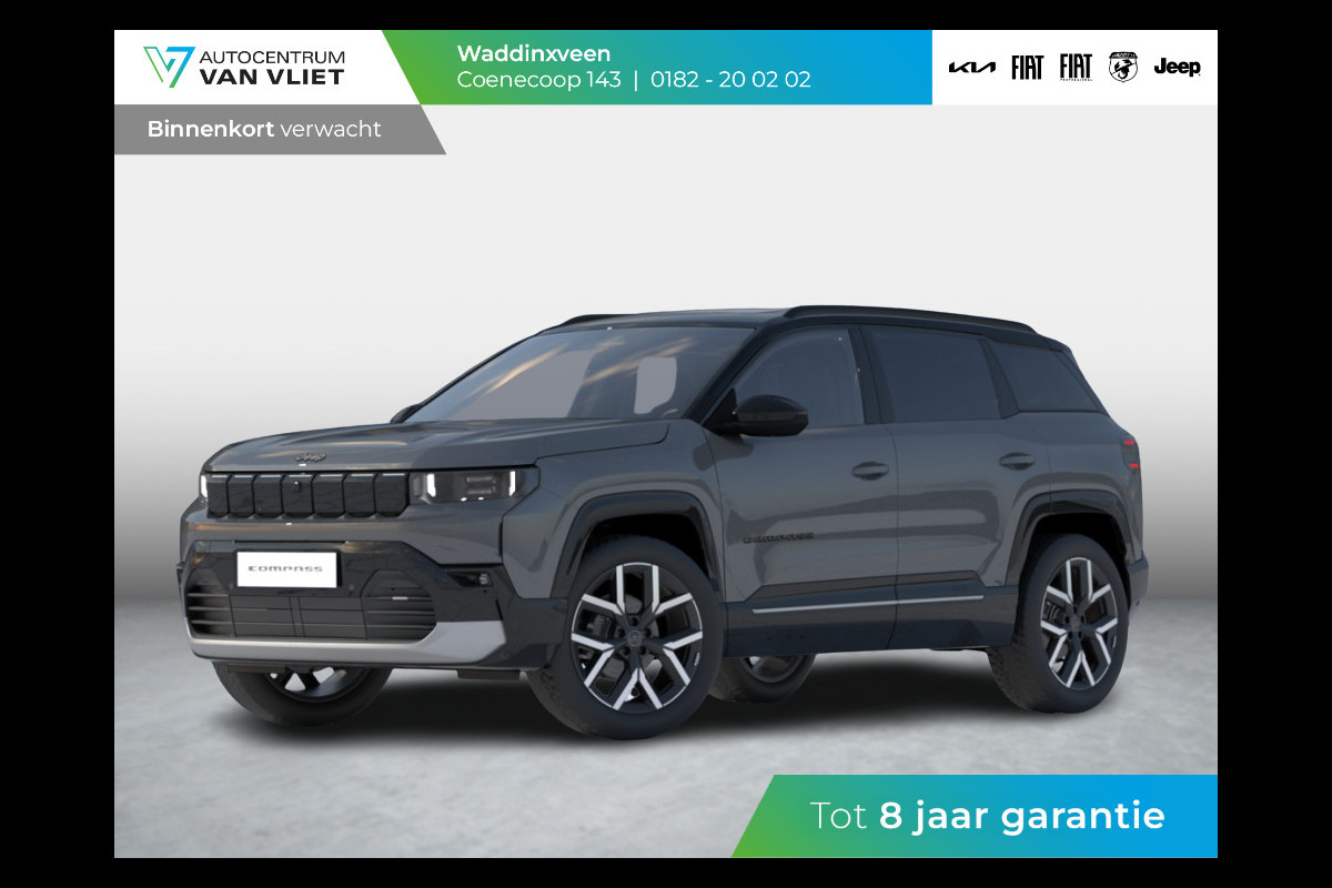 Jeep Compass First Edition 74 kWh | Adapt. Cruise | Camera | Carplay | 20" | Elektr. A-Klep | Navi | Winter Pack | Schuif/Kanteldak | Premium Pack | Conv. Pack | Warmtepomp Jeep Compass First Edition 74 kWh | Adapt. Cruise | Camera | Carplay | 20" | Elektr. A-Klep | Navi | Winter Pack | Schuif/Kanteldak | Premium Pack | Conv. Pack | Warmtepomp
