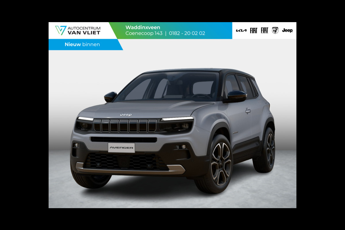 Jeep Avenger Summit 54 kWh | 17% Bijtelling | Leder & Winter Pack | Schuif/Kanteldak | Infotainment & Convenience Pack Jeep Avenger Summit 54 kWh | 17% Bijtelling | Leder & Winter Pack | Schuif/Kanteldak | Infotainment & Convenience Pack