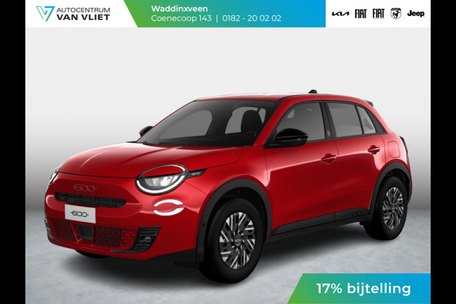 Fiat 600E RED 54 kWh | 17% Bijtelling | Clima | Cruise | LED | PDC | Apple Carplay