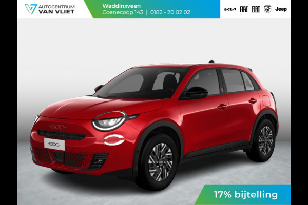 Fiat 600E RED 54 kWh | 17% Bijtelling | Clima | Cruise | LED | PDC | Apple Carplay