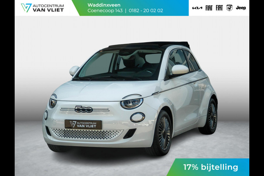 Fiat 500E 42 kWh Cabrio | Uit voorraad leverbaar | 17% Bijtelling | Pack Style