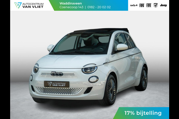 Fiat 500E 42 kWh Cabrio | Uit voorraad leverbaar | 17% Bijtelling | Pack Style