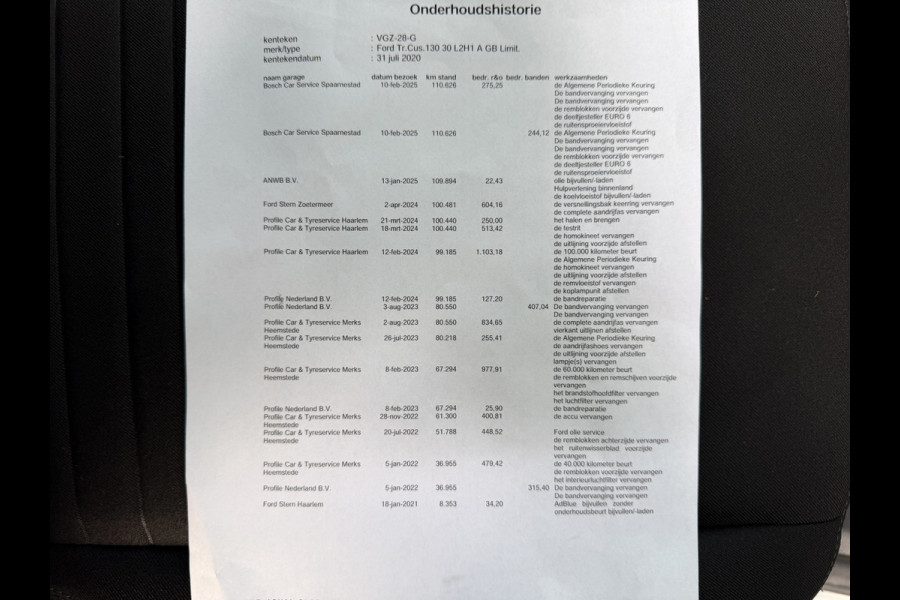 Ford Transit Custom 300 2.0 TDCI 130PK EURO 6 L2H1 Limited Automaat/CarPlay/trekhaak Ford Transit Custom 300 2.0 TDCI 130PK EURO 6 L2H1 Limited Automaat/CarPlay/trekhaak