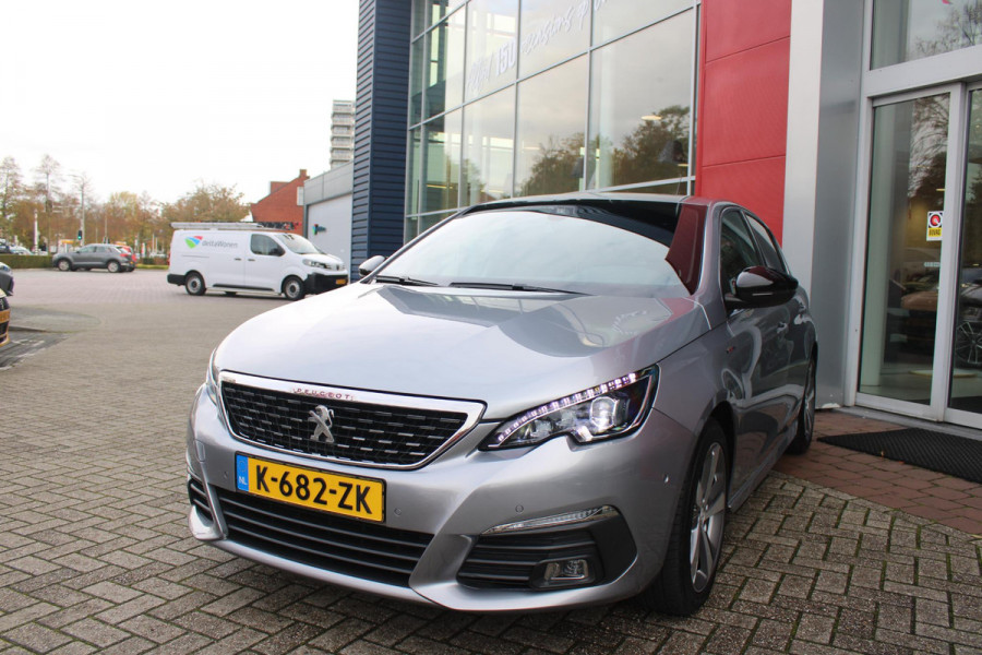 Peugeot 308 1.2 130PK GT-LINE | MASSAGE STOELEN | NAVIGATIE | APPLE CARPLAY/ANDROID AUTO | 17" LICHTMETALEN VELGEN | ALL SEASON BANDEN | FULL LED KOPLAMPEN | DAB+ RADIO | CLIMATE CONTROL | STOEL VERWARMING | CRUISE CONTROL | KEYLESS ENTRY/START | DODEHOEK BEWAKING | ACHTERUITRIJ CAMERA | PARKEERSENSOREN VOOR EN ACHTER |
