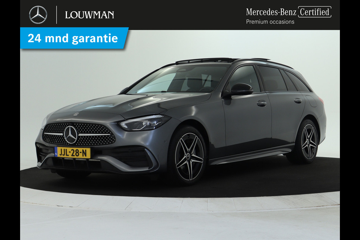 Mercedes-Benz C-Klasse Estate 300 e AMG Plug-In Hybride AMG Line | Night Pakket | Trekhaak | Panorama Schuif-Kanteldak | Memory Voorstoelen. Inclusief 24 maanden Mercedes-Benz Certified garantie voor Europa. Mercedes-Benz C-Klasse Estate 300 e AMG Plug-In Hybride AMG Line | Night Pakket | Trekhaak | Panorama Schuif-Kanteldak | Memory Voorstoelen. Inclusief 24 maanden Mercedes-Benz Certified garantie voor Europa.