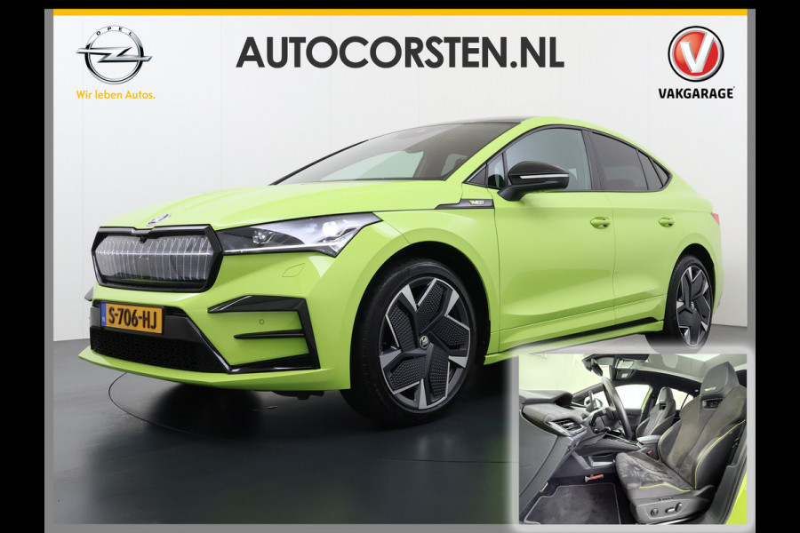 Škoda Enyaq Coupé iV *GERESERVEERD* 82 RS 300PK 4WD Pano-Dak Lmv 21" W-pomp Led-Matrix Adaptive-Cr Sportst-+Elektr+Geheugen+Verwarmd Camera Leer/Alcantara Navi Ecc  Adaptive-Onderstel Keyless Elektrische Achterklep DAB Stoelverwarming V+A   Premium Audio Stuurverwarming AWD Origineel Nederlandse Auto in Nieuwstaat ! 1e Eigenaar Nieuwprijs €63.880,- Škoda Enyaq Coupé iV *GERESERVEERD* 82 RS 300PK 4WD Pano-Dak Lmv 21" W-pomp Led-Matrix Adaptive-Cr Sportst-+Elektr+Geheugen+Verwarmd Camera Leer/Alcantara Navi Ecc  Adaptive-Onderstel Keyless Elektrische Achterklep DAB Stoelverwarming V+A   Premium Audio Stuurverwarming AWD Origineel Nederlandse Auto in Nieuwstaat ! 1e Eigenaar Nieuwprijs €63.880,-