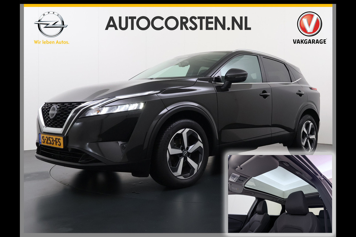 Nissan QASHQAI AUT T 158PK MHEV N-Connecta Pano-dak 360°Camera Adaptieve Cruise Hybrid Apple Carplay Android Auto Navi Ecc Pdc DAB Lmv Led Bluetooth Privacy Glas Wifi Xtronic N-Connecta Origineel Nederlandse Auto Nieuwprijs van €44.540,-