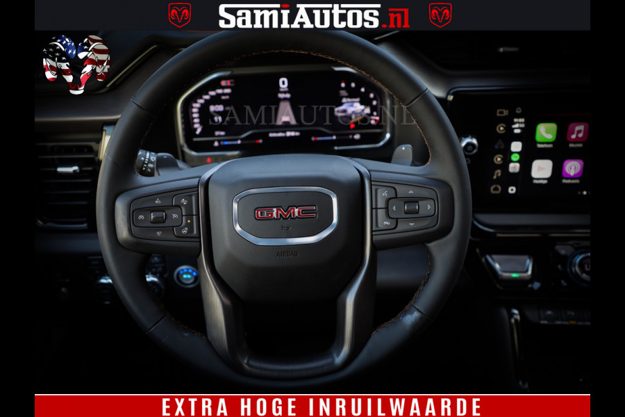 GMC Sierra AT4 6.2 V8 | Alle opties | VIRTUAL COCKPIT | DC | RAM DEALER NEDERLAND | Dubbele Cabine met Royale 5 Zitplaatsen | BPM vrij | Nu Leverbaar uit Voorraad | Voorraad Nr 238919 |