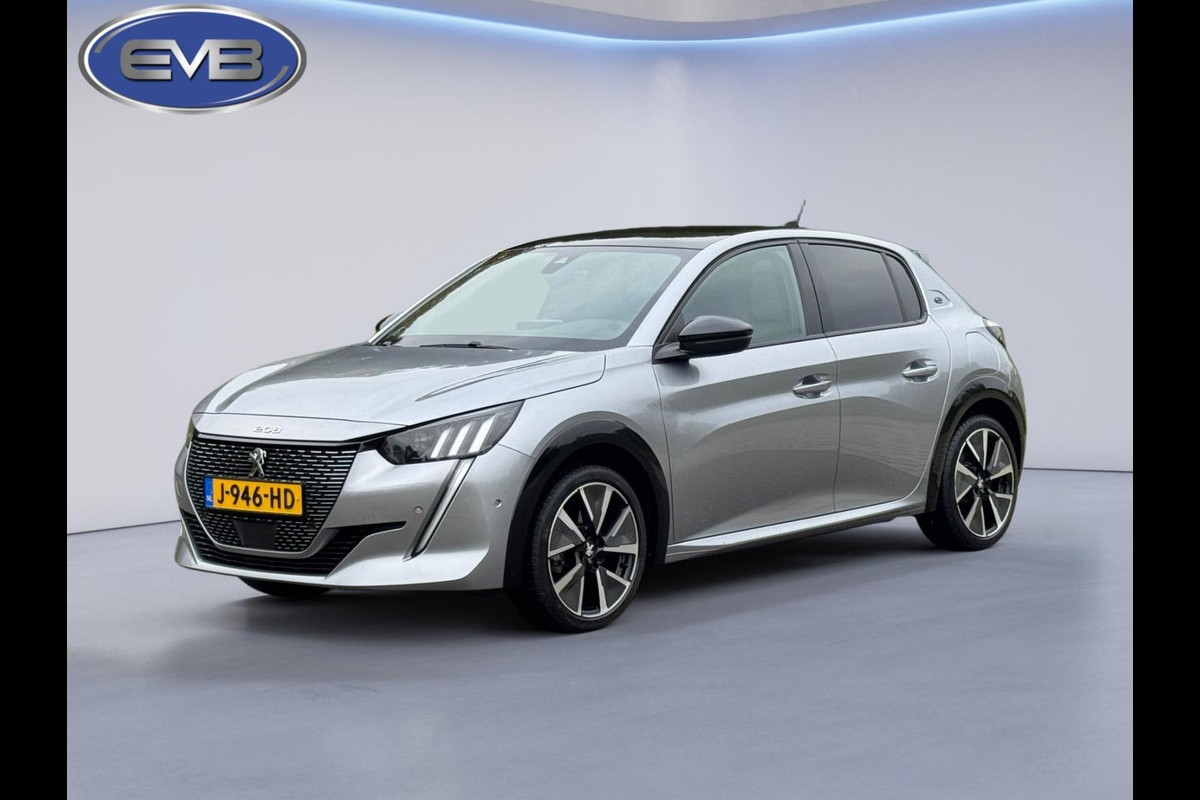 Peugeot e-208 EV GT 350 50 kWh, adaptief cruise control, panoramadak 1/2 lederen sportinterieur, 1 e eigenaar,nl auto nap