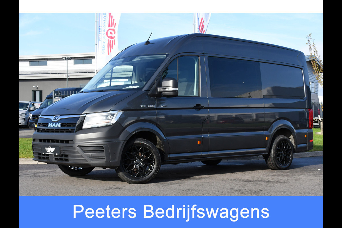 MAN TGE 35 2.0 L3H3 4x4 DC PB Edition Adaptieve Cruise, Camera, Carplay, 177pk. LED, Clima, Stoelverwarming, Trekhaak, Uniek!