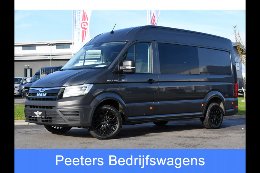 MAN TGE 35 2.0 L3H3 4x4 DC PB Edition Adaptieve Cruise, Camera, Carplay, 177pk. LED, Clima, Stoelverwarming, Trekhaak, Uniek!