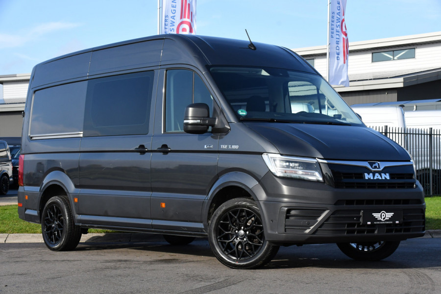 MAN TGE 35 2.0 L3H3 4x4 DC PB Edition Adaptieve Cruise, Camera, Carplay, 177pk. LED, Clima, Stoelverwarming, Trekhaak, Uniek!