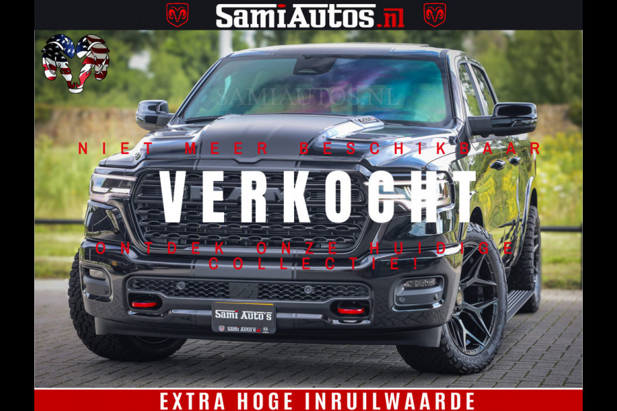 Dodge Ram 1500 Limited Night High Output 540HP 706Nm | Massage + Full Option | De Meest Luxe en Volle Pick-Up in zijn Klasse | Comfortabele Dubbele Cabine met Royale 5 Zitplaatsen | BPM vrij | Nu Leverbaar uit Voorraad | Voorraad Nr 2293 - 7688