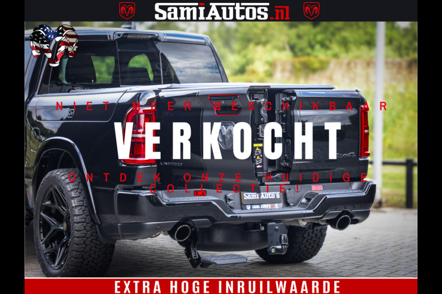 Dodge Ram 1500 Limited Night High Output 540HP 706Nm | Massage + Full Option | De Meest Luxe en Volle Pick-Up in zijn Klasse | Comfortabele Dubbele Cabine met Royale 5 Zitplaatsen | BPM vrij | Nu Leverbaar uit Voorraad | Voorraad Nr 2293 - 7688