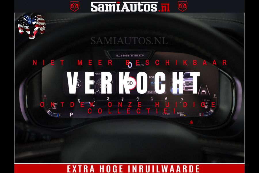 Dodge Ram 1500 Limited Night High Output 540HP 706Nm | Massage + Full Option | De Meest Luxe en Volle Pick-Up in zijn Klasse | Comfortabele Dubbele Cabine met Royale 5 Zitplaatsen | BPM vrij | Nu Leverbaar uit Voorraad | Voorraad Nr 2293 - 7688