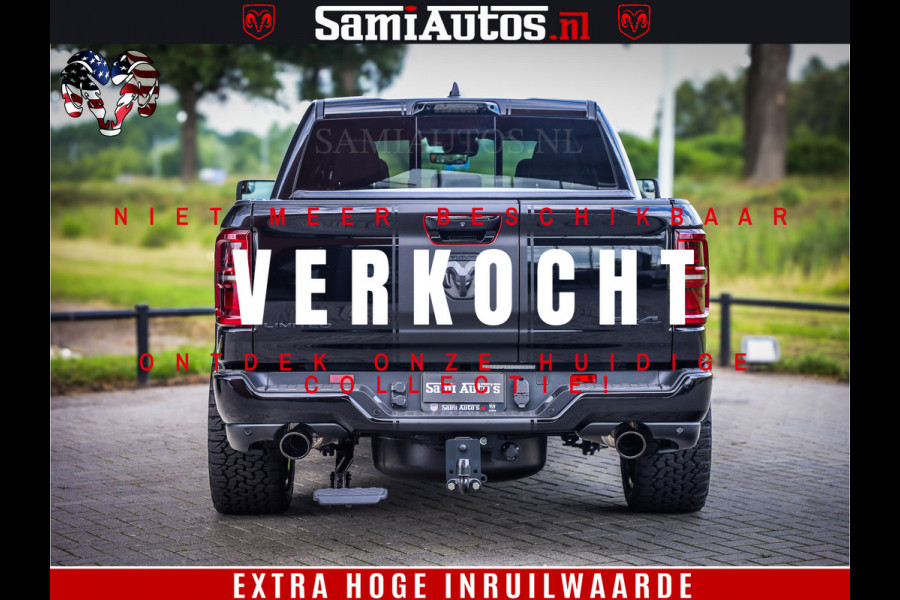 Dodge Ram 1500 Limited Night High Output 540HP 706Nm | Massage + Full Option | De Meest Luxe en Volle Pick-Up in zijn Klasse | Comfortabele Dubbele Cabine met Royale 5 Zitplaatsen | BPM vrij | Nu Leverbaar uit Voorraad | Voorraad Nr 2293 - 7688