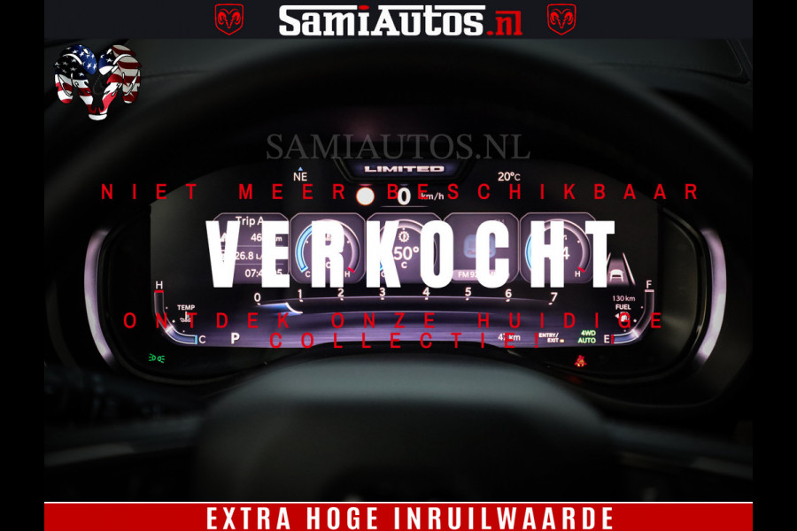 Dodge Ram 1500 Limited Night High Output 540HP 706Nm | Massage + Full Option | De Meest Luxe en Volle Pick-Up in zijn Klasse | Comfortabele Dubbele Cabine met Royale 5 Zitplaatsen | BPM vrij | Nu Leverbaar uit Voorraad | Voorraad Nr 2350 - 5181
