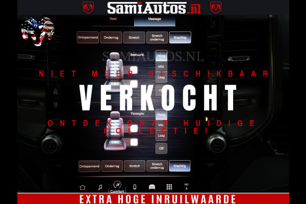 Dodge Ram 1500 Limited Night High Output 540HP 706Nm | Massage + Full Option | De Meest Luxe en Volle Pick-Up in zijn Klasse | Comfortabele Dubbele Cabine met Royale 5 Zitplaatsen | BPM vrij | Nu Leverbaar uit Voorraad | Voorraad Nr 2350 - 5181