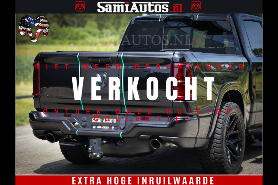 Dodge Ram 1500 Limited Night High Output 540HP 706Nm | Massage + Full Option | De Meest Luxe en Volle Pick-Up in zijn Klasse | Comfortabele Dubbele Cabine met Royale 5 Zitplaatsen | BPM vrij | Nu Leverbaar uit Voorraad | Voorraad Nr 2350 - 5181