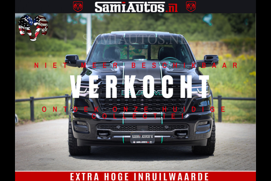 Dodge Ram 1500 Limited Night High Output 540HP 706Nm | Massage + Full Option | De Meest Luxe en Volle Pick-Up in zijn Klasse | Comfortabele Dubbele Cabine met Royale 5 Zitplaatsen | BPM vrij | Nu Leverbaar uit Voorraad | Voorraad Nr 2350 - 5181