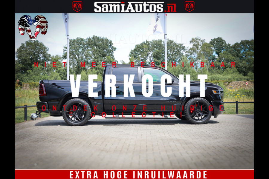 Dodge Ram 1500 Limited Night High Output 540HP 706Nm | Massage + Full Option | De Meest Luxe en Volle Pick-Up in zijn Klasse | Comfortabele Dubbele Cabine met Royale 5 Zitplaatsen | BPM vrij | Nu Leverbaar uit Voorraad | Voorraad Nr 2350 - 5181