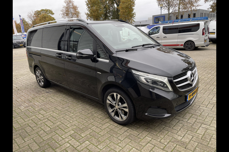 Mercedes-Benz V-Klasse 250d 190pk automaat Lang L2H1 DC 5 persoons Avantgarde / vaste prijs rijklaar € 39.950 marge / lease vanaf € 652 / zwart leer / electrische schuifdeuren / zwart metallic / burmester