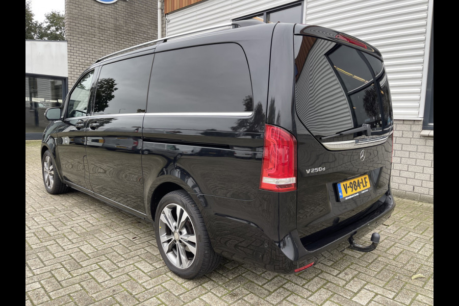 Mercedes-Benz V-Klasse 250d 190pk automaat Lang L2H1 DC 5 persoons Avantgarde / vaste prijs rijklaar € 39.950 marge / lease vanaf € 652 / zwart leer / electrische schuifdeuren / zwart metallic / burmester