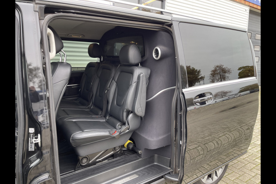 Mercedes-Benz V-Klasse 250d 190pk automaat Lang L2H1 DC 5 persoons Avantgarde / vaste prijs rijklaar € 39.950 marge / lease vanaf € 652 / zwart leer / electrische schuifdeuren / zwart metallic / burmester