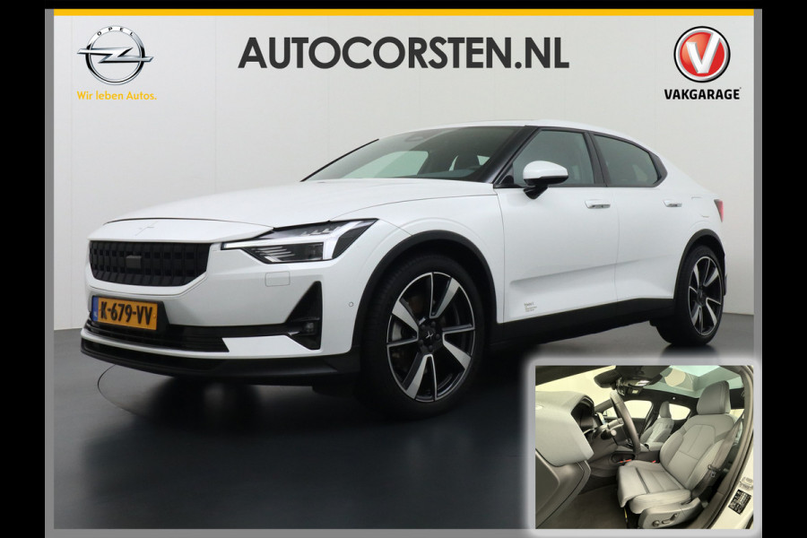 Polestar 2 AUT. 408 pk Long Range Dual Motor Pano-Dak Harman&Kardon® Electr.Stoelen Verwarmd+Achterbank+Stuur Adaptive-Cruise Carplay Andro SOH 97,5% 78kWh Verkeersbord detectie Regen-Lichtsensor Virtual-Cockpit Home-Link Bots waarschuwing Autonoom-Rem Lane Assist Keyless Connected 1e Eigenaar Origineel Nederlandse Auto 1.500kg Trekvermogen 660Nm! € 61.000 nieuw!