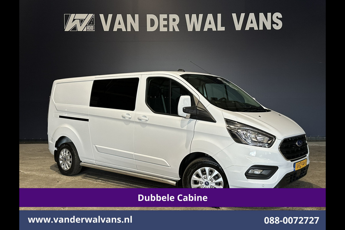 Ford Transit Custom 2.0 TDCI 130pk L2H1 Dubbele Cabine Euro6 Airco | 6-Zits | LM velgen | LED | Navigatie | Cruisecontrol | 2800kg Trekhaak Stoelverwarming, Verwarmde voorruit, Parkeersensoren, Sidebars