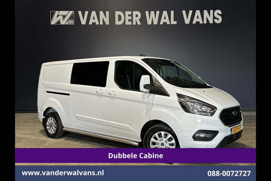 Ford Transit Custom 2.0 TDCI 130pk L2H1 Dubbele Cabine Euro6 Airco | 6-Zits | LM velgen | LED | Navigatie | Cruisecontrol | 2800kg Trekhaak Stoelverwarming, Verwarmde voorruit, Parkeersensoren, Sidebars