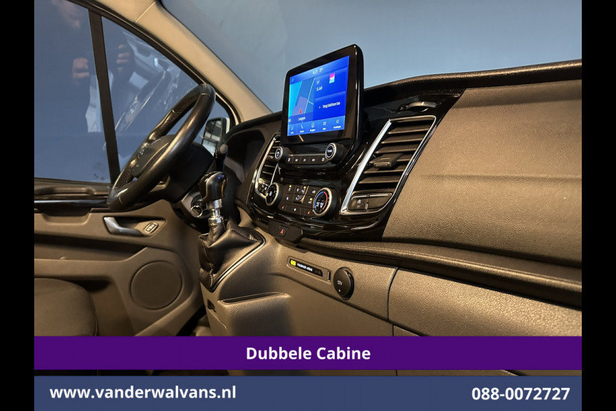 Ford Transit Custom 2.0 TDCI 130pk L2H1 Dubbele Cabine Euro6 Airco | 6-Zits | LM velgen | LED | Navigatie | Cruisecontrol | 2800kg Trekhaak Stoelverwarming, Verwarmde voorruit, Parkeersensoren, Sidebars
