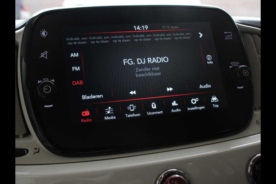 Fiat 500 1.0 Hybrid Dolcevita Panorama dak Climate Control Cruise Control Navigatie Apple Carplay/Android Auto Dab Digitale Cockpit Parkeer Sensoren  Lichtmetalen Velgen 16" Led