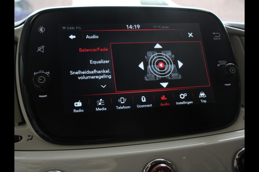 Fiat 500 1.0 Hybrid Dolcevita Panorama dak Climate Control Cruise Control Navigatie Apple Carplay/Android Auto Dab Digitale Cockpit Parkeer Sensoren  Lichtmetalen Velgen 16" Led