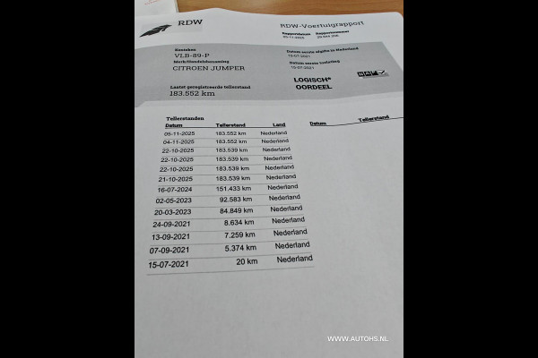 Citroën Jumper 33 2.2 BlueHDi 120 L3H2 euro 6 , 1e Eig. Airco , camera , lengte 3 , Apk Nov. 2026