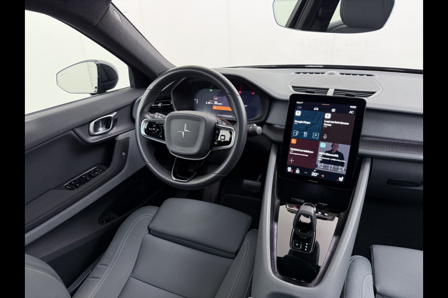 Polestar 2 AUT. 408 pk 0-100 4,7Sec AWD Long Range Dual Motor 78kWh Pano-Dak Electr.Stoelen+Geheugen+Verwarmd+Achterbank+Stuur Adaptive-Cru SOH 93% Verkeersbord detectie Regen-Lichtsensor Virtual-Cockpit Home-Link Bots waarschuwing Autonoom-Rem Lane Assist Keyless Connected 11KW AC laden tot 150kw DC Laden 4x4 1e Eigenaar Volledig Volvo_Polestar-Dealer Onderhouden Origineel Nederlandse Auto 1.500kg Trekvermogen 660Nm! € 60.000 nieuw!