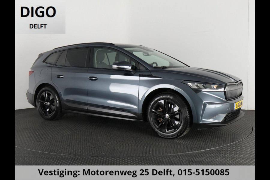 Škoda ENYAQ iV 80 (204PK) ACCU 93%! BEREIK 537KM GARANTIE 4-2031 BLACKLINE. NAVIGATIE . STUURWIEL VERWARMD . PARKEERSENSOREN VOOR & ACHTER .