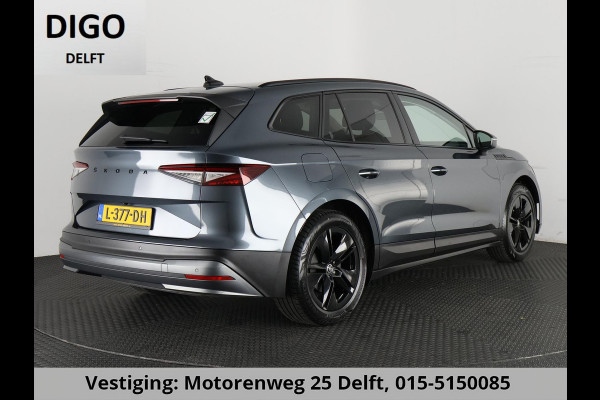 Škoda ENYAQ iV 80 (204PK) ACCU 93%! BEREIK 537KM GARANTIE 4-2031 BLACKLINE. NAVIGATIE . STUURWIEL VERWARMD . PARKEERSENSOREN VOOR & ACHTER .