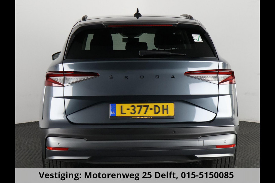 Škoda ENYAQ iV 80 (204PK) ACCU 93%! BEREIK 537KM GARANTIE 4-2031 BLACKLINE. NAVIGATIE . STUURWIEL VERWARMD . PARKEERSENSOREN VOOR & ACHTER .